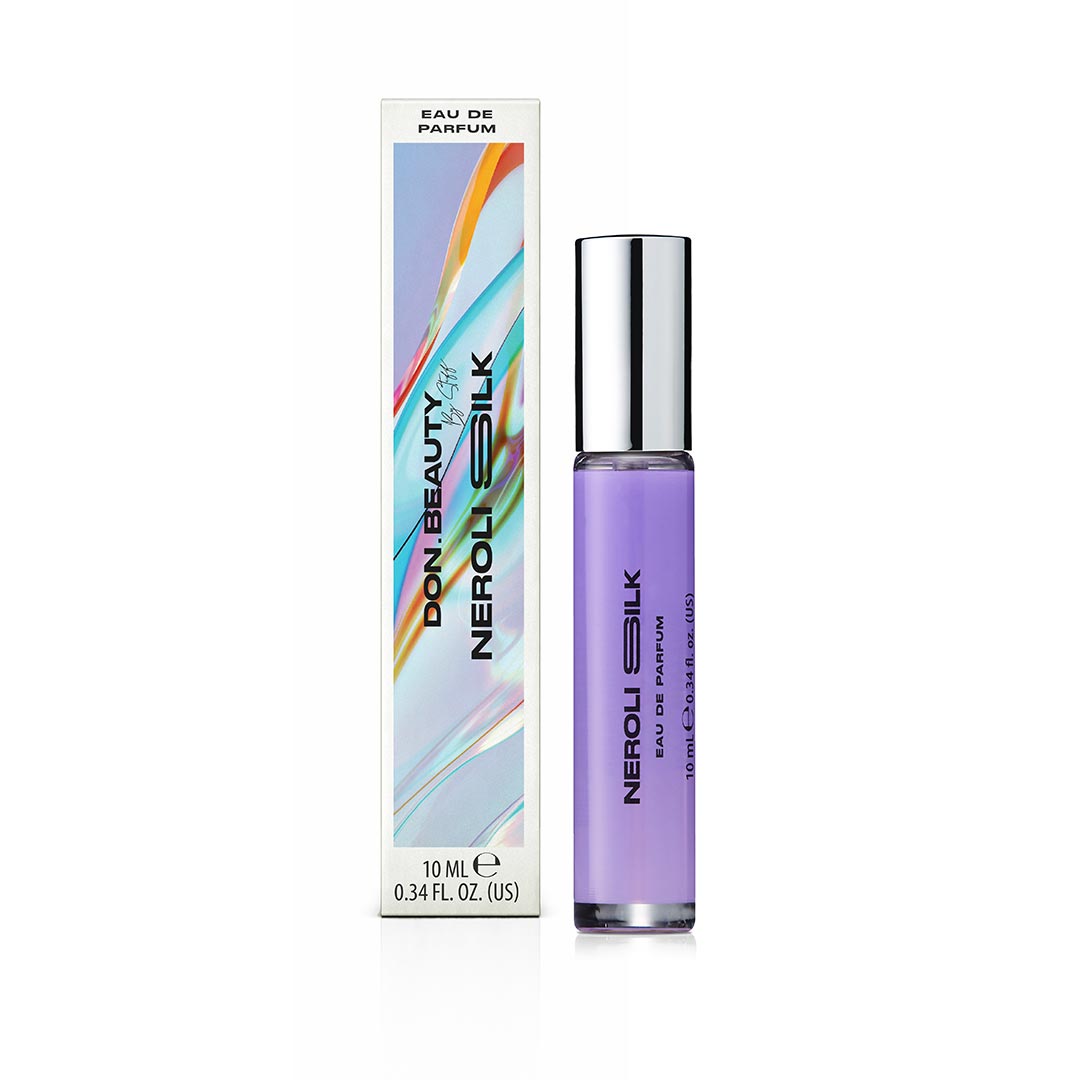DON.BEAUTY Neroli Silk 10ml perfume bottle next to branded packaging.