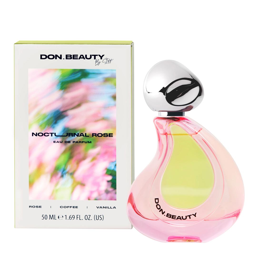 DON.BEAUTY Nocturnal Rose 50ml perfume bottle next to branded packaging.