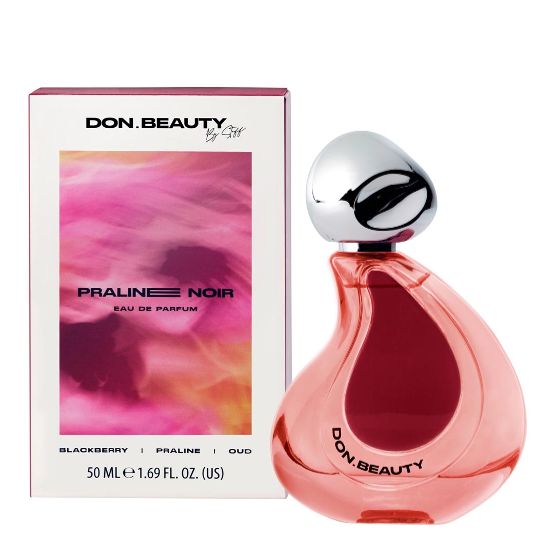 DON. BEAUTY Praline Noir perfume bottle and packaging on a white background